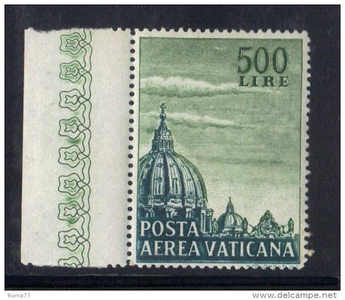 VATICANO PIO XII , Posta Aerea N. 33  ***  MNH Basilica Con Gomma Bicolore : Filigrana Lettere 12/10 - Varietà E Curiosità