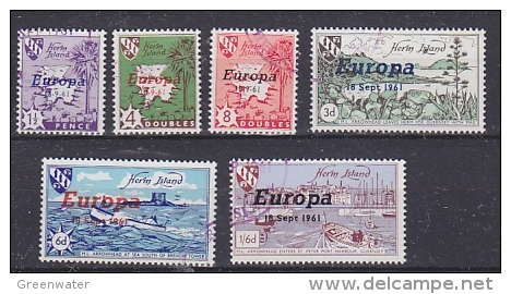 Europa Cept 1961 Herm Island 6v Used (17908) Stamps With Full Gum - 1961