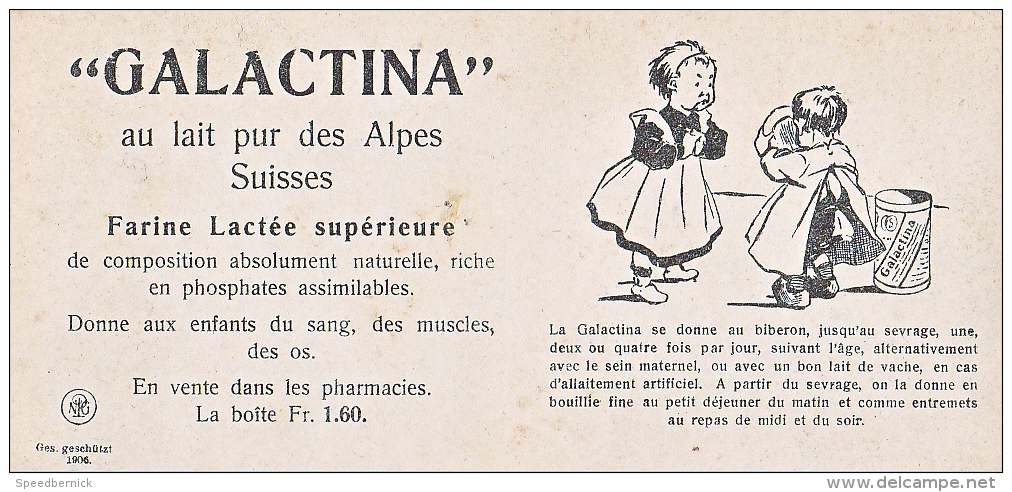PS13 Photo Collection Stéréoscopique Galactina -N°45 Fribourg Vue Generale Lorette -lait Alpes Suisses -NPG 1906 - Photos Stéréoscopiques
