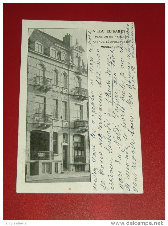 MIDDELKERKE  -     " Villa Elisabeth " Pension De Famille , Avenue Léopold  83-85   -  1914   -  (2 Scans) - Middelkerke