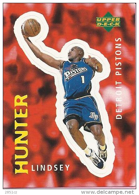 Sticker - UPPER DECK, 1997. - Basket / Basketball, No 224 - Lindsey Hunter, Detroit Pistons - Andere & Zonder Classificatie