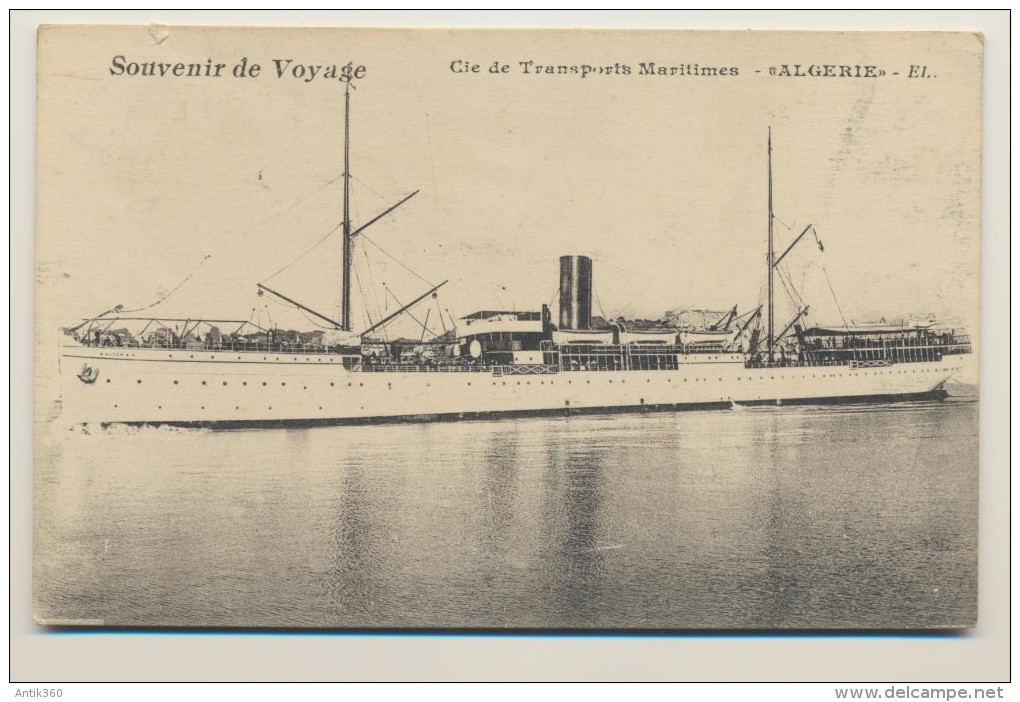 CPA Bateau - Compagnie De Transports Maritimes "ALGERIE" 1916 - Paquebots