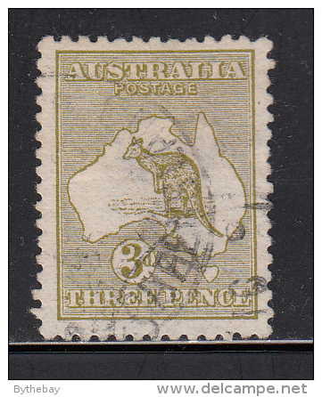 Australia Used Scott #5 3p Kangaroo And Map, Die I - Oblitérés