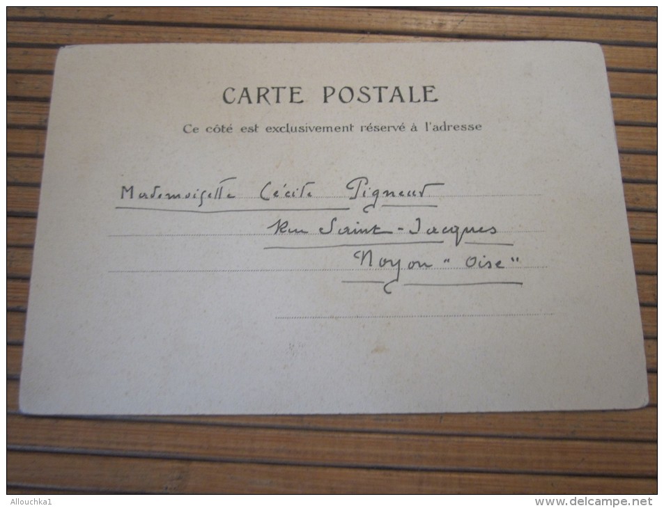 CPA  Photo Montage Surealiste Surréalisme:"un Joli Texte Au Recto De La Carte Postale Précurseur 1905 Semeuse Pour Noyon - Other & Unclassified