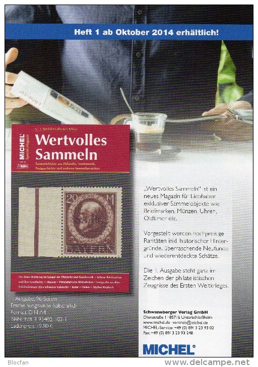 MICHEL Wertvolles Sammeln 1/2014 Neu 15€ Sammel-Objekte Luxus Informationen Of The World New Special Magazine Of Germany - Libros & Cds