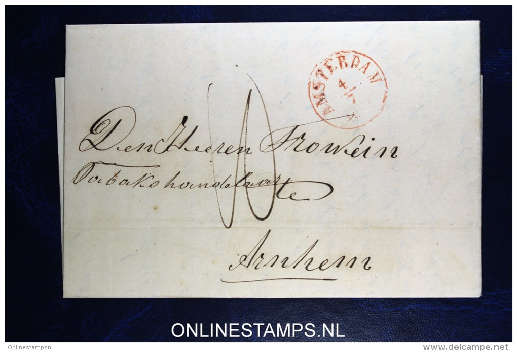 Complete Brief  Van Amsterdam Naar Arnhem 1852 - ...-1852 Vorläufer