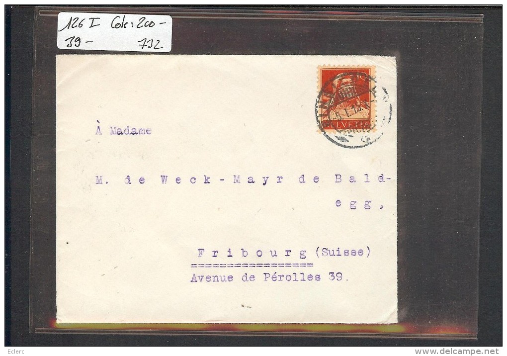 SUISSE - No 126 I  SUR LETTRE - COTE: 200 CHF - Briefe U. Dokumente