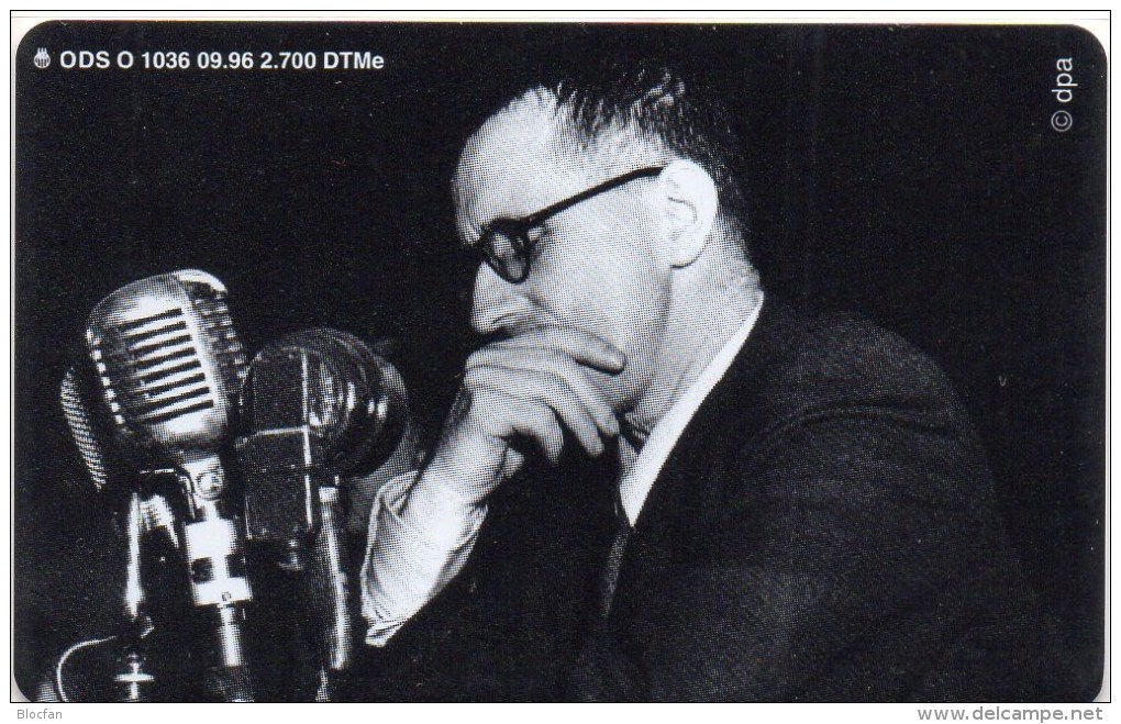 50 Jahre Deutschland TK O 1036/96 ** 36€ Telefonkarten Schriftsteller Bertold Brecht Theatre-writer Tele-card Of Germany - O-Series : Customers Sets