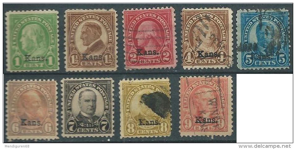 USA 1929 Kansas Overprints Serial   USED SC 658-67 YV 283A-J MI 316 A-J SG 655-64 - Oblitérés