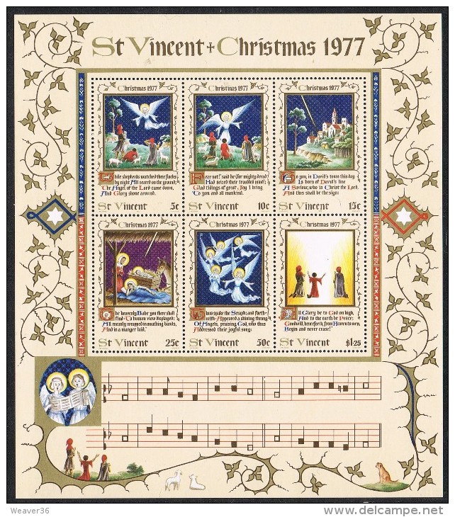 St Vincent SGMS550 1977 Christmas Miniature Sheet Unmounted Mint - St.Vincent (...-1979)