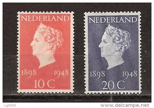 NVPH Nederland Netherlands Pays Bas Niederlande Holanda 504-505 MLH Koningin, Queen, Reine, Reina Wilhelmina 1948 - Ongebruikt