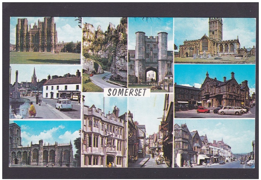 Multi View Of, Greetings From, Somerset, England, M8. - Cheddar