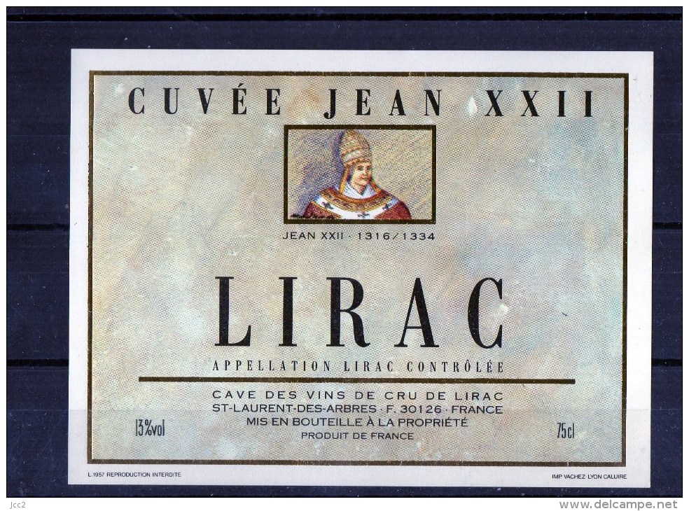 CUVEE Jean XXII - (Lirac) - Religioni