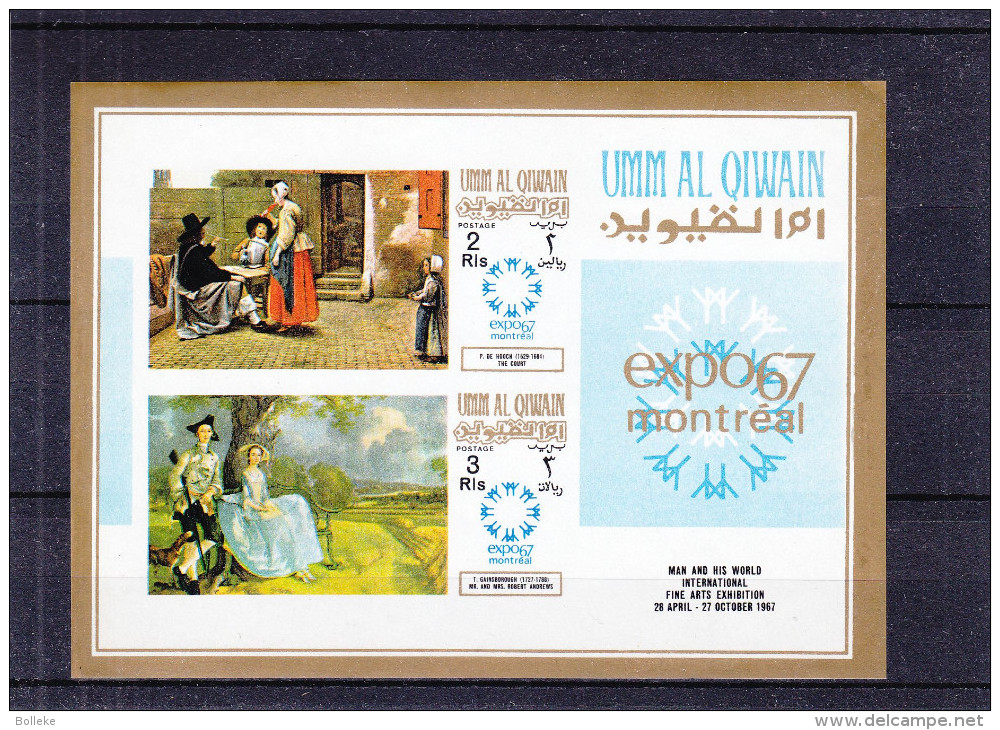 Exposition Universelle De Montreal 1967 - Umm Al Qiwain - Peintures - Mi Bloc 11 B ** - MNH - NON Dentelé - 1967 – Montreal (Canada)