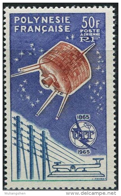 FN1209 Polynesia 1965 Satellite Telecommunication Union 1v MLH - Unused Stamps