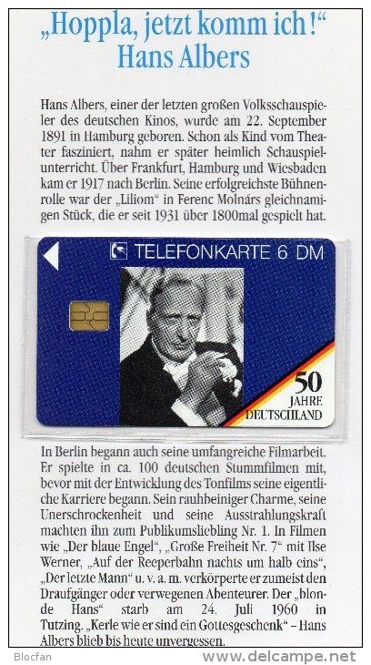 50Jahre Deutschland TK O 1766/94 ** 30€ Telefonkarte Jetzt Komme Ich Schauspieler Hans Albers Artist Telecard Of Germany - O-Serie : Serie Clienti Esclusi Dal Servizio Delle Collezioni