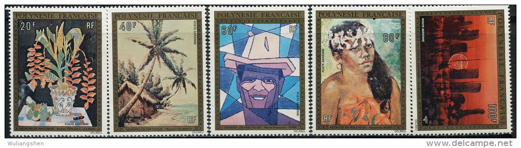 FN1219 Polynesia 1974 Collections Painting 5v MNH - Unused Stamps