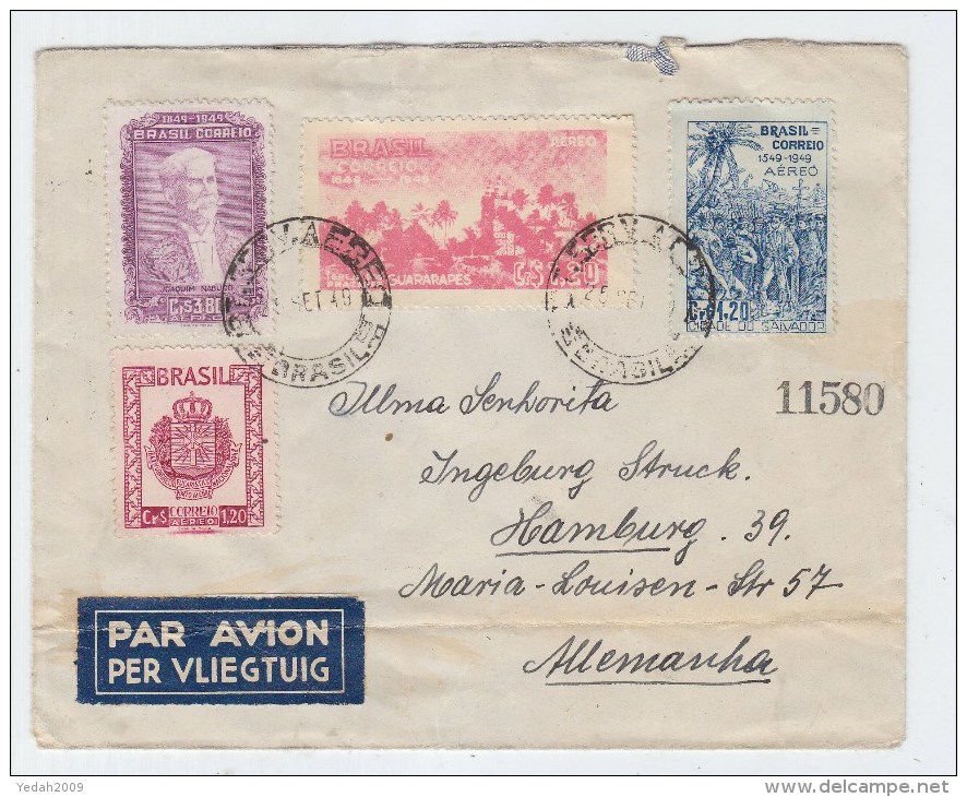 Brazil/Germany AIRMAIL COVER 1949 - Covers & Documents