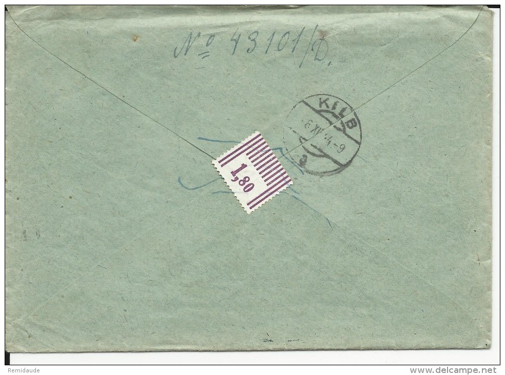 1944 - ENVELOPPE RECOMMANDEE De MECHERNICH (EIFEL) Avec AFFRANCHISSEMENT IRREGULIER (TIMBRES PARTIELS COUPES) - Briefe U. Dokumente