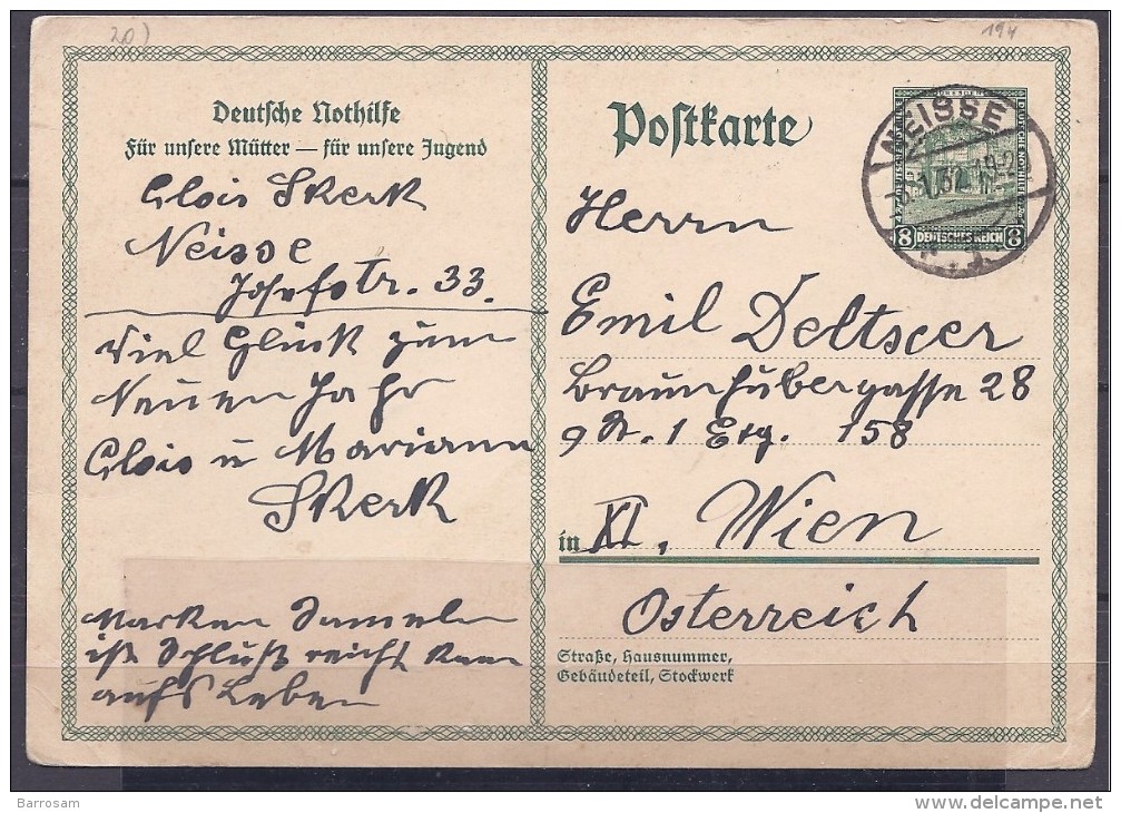 Germany1932: Michel P212 Used From Neisse To Vienna - Autres & Non Classés