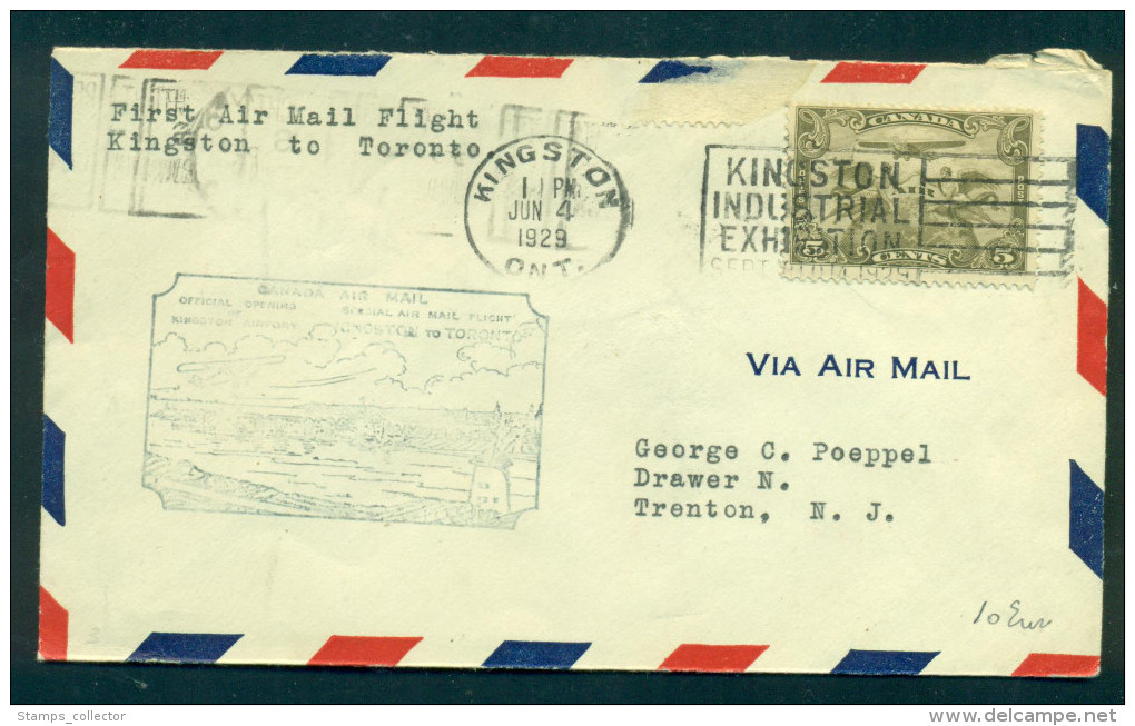 Canada. 1929.  KINGSTON - TORONTO. - First Flight Covers