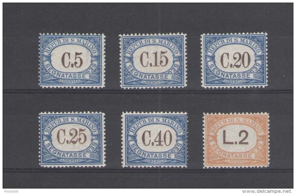 SAN MARINO 1939 SEGNATASSE ** MNH BUONA CENTRATURA - Segnatasse