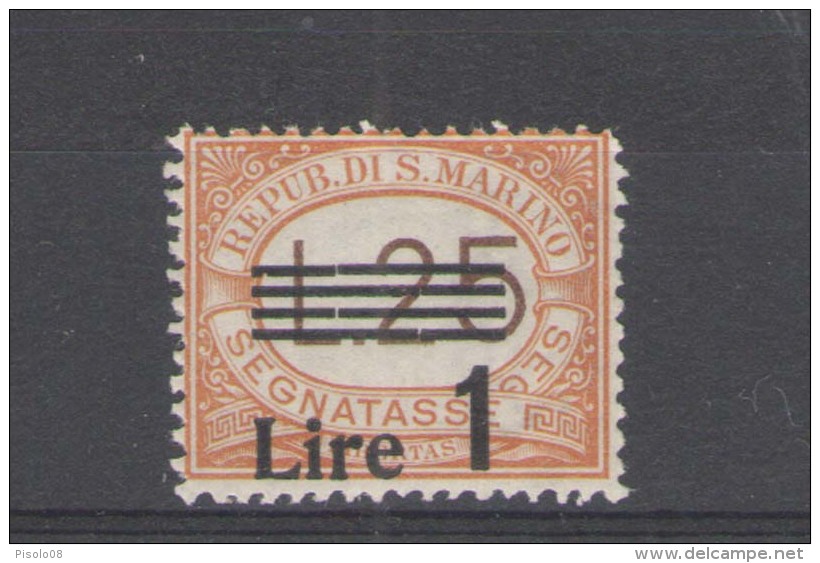 SAN MARINO 1936-39 SEGNATASSE SOP.TO 1 L. SU 25 L. ** MNH - Segnatasse