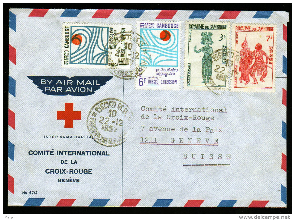 Cambodia/Cambodge Red Cross Cover  To Suisse 1967 - Cambodia