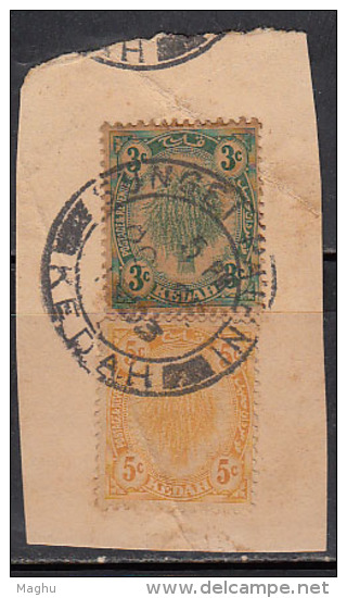 Kedah Used On Piece, Postmark, Malaya, - Kedah