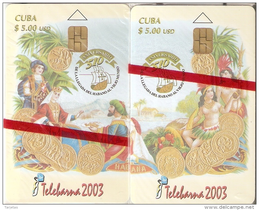 Nº 181-182 PUZZLE DE 2 TARJETAS DE CUBA DE TELEBARNA 2003 DE TIRADA 1000  (NUEVAS-MINT) - Puzzles