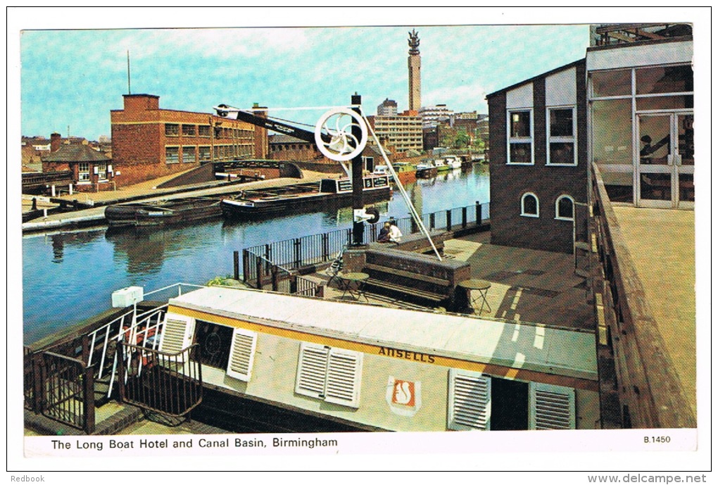 RB 995 - Postcard - The Long Boat Hotel &amp; Canal Basin - Birmingham Warwickshire - Birmingham