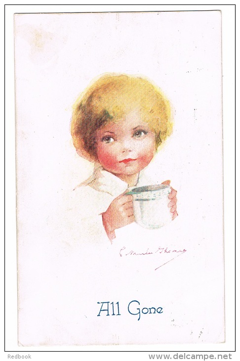 RB 992 - Early  E. Thomas Comic Children Postcard -  WWI Buy War Bonds Slogan - Thomas