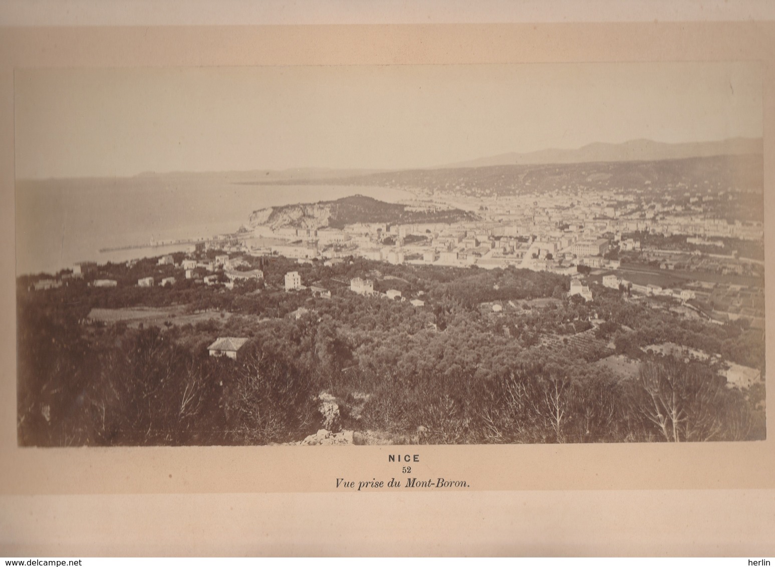 NICE - Vue Prise Du Mont-Boron - Photogr. Années 1860-70 - Gd Format 28 X 14 Cm - Anciennes (Av. 1900)