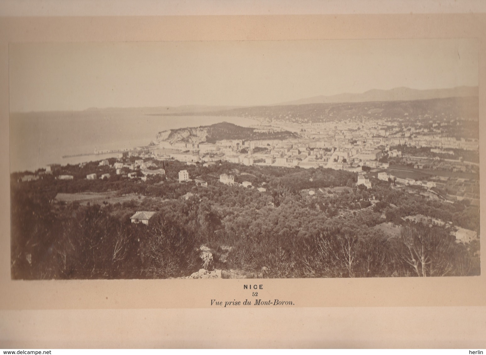 NICE - Vue Prise Du Mont-Boron - Photogr. Années 1860-70 - Gd Format 28 X 14 Cm - Old (before 1900)