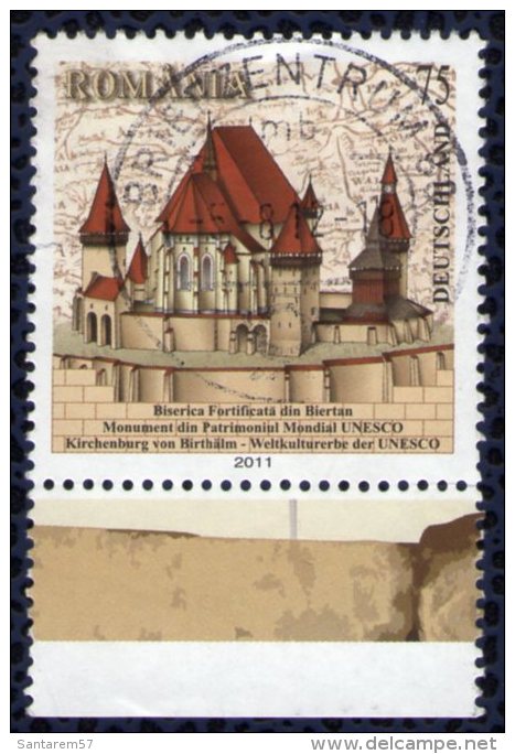 Timbre Oblitéré Used Stamp ALLEMAGNE 0,75euro DEUTSCHLAND Kirchenburg Von Birthälm Rumänien  Weltkulturerbe Der UNESCO - Used Stamps