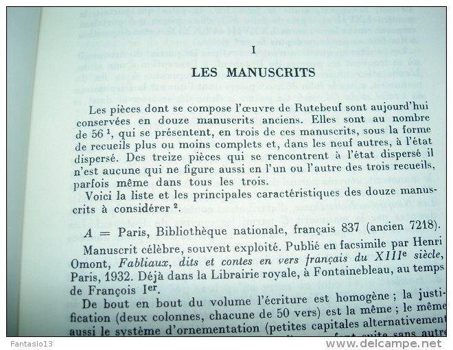 " OEUVRES COMPLETES De RUTEBEUF " Publiées Par Edmond FARAL Et Julia BASTIN  T.1  1977 Moyen-âge Littérature - Altri & Non Classificati