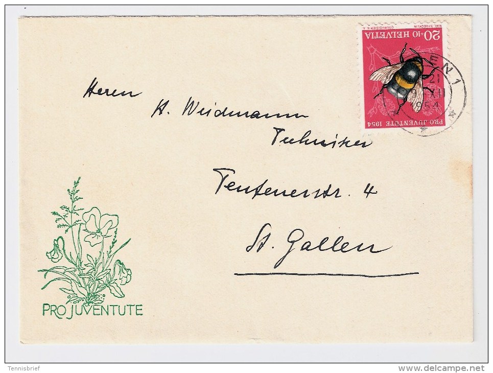 Schweiz, PJ, 1954,  " Briefli " , S376 - Storia Postale