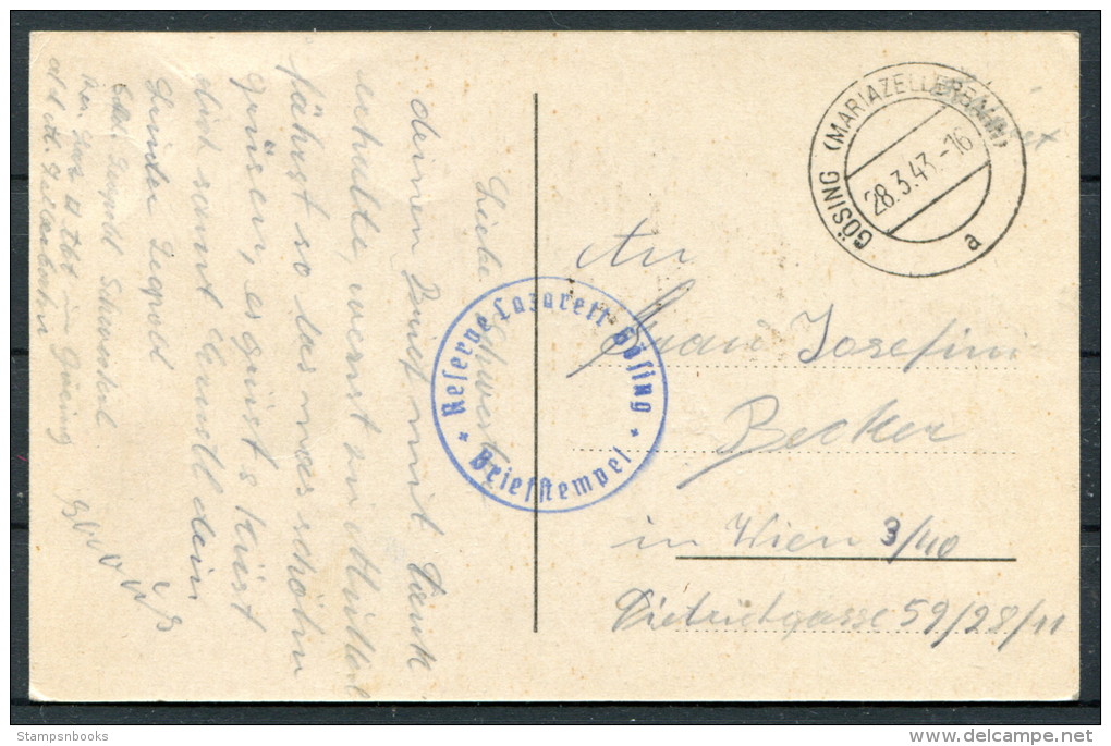 1943 DR Gosing Mariazelle Wien Feldpost Postkarte - Briefe U. Dokumente