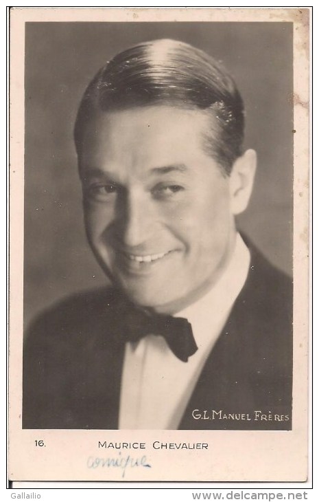 MAURICE CHEVALIER CHANTEUR  PHOTO MANUEL FRERES CPSM NO 16 - Artisti