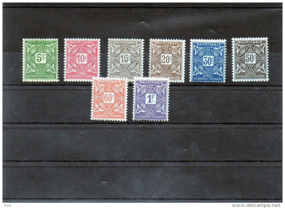 Mauritanie 8 Valeurs Taxe N° 22/29 De 1914 Neuf *** - Neufs