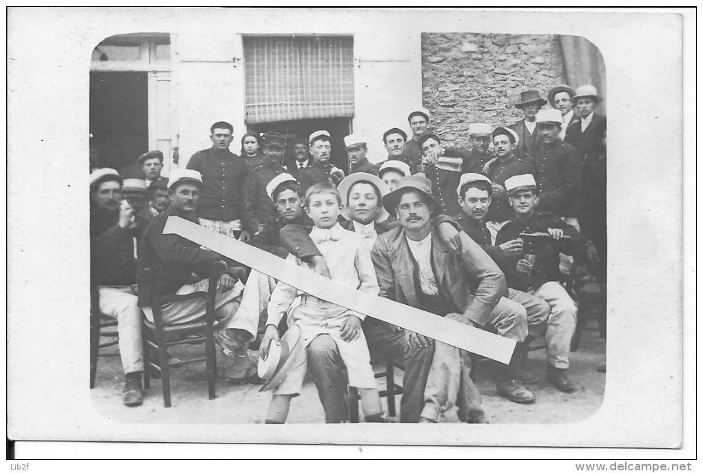 Groupe De Soldats Français De La Légion étrangère Avec Des Civils 1 Carte Photo 1914-1918 14-18 Ww1wk WWI - War, Military