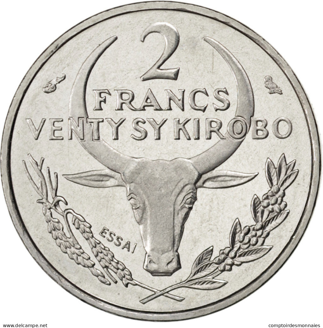 Monnaie, Madagascar, 2 Francs, 1965, Paris, SPL, Stainless Steel, KM:E7 - Madagascar