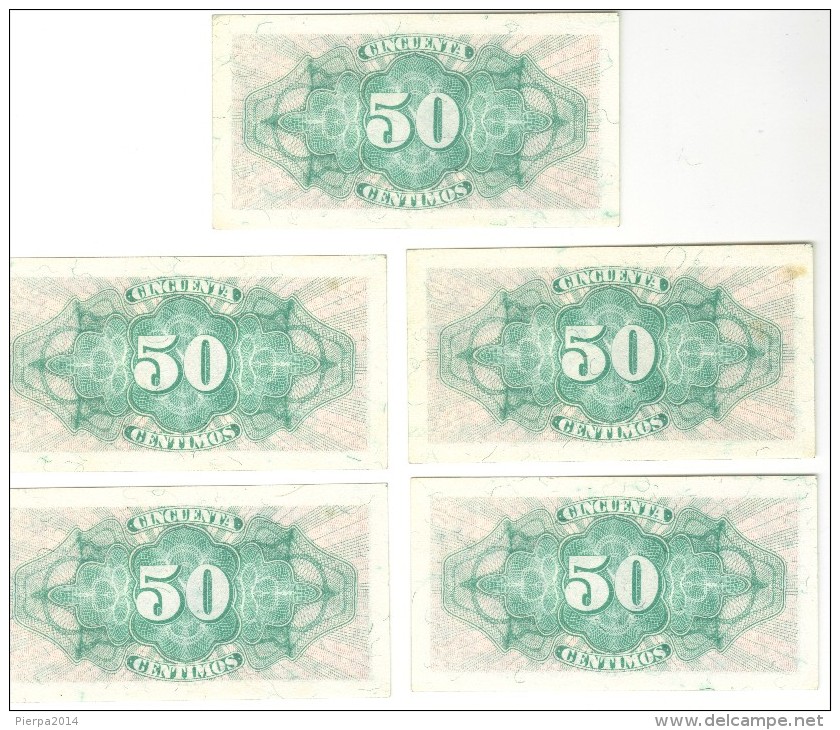Billetes De  50 Centimos Progressive Number Serie A - 1937 UNC - Andere & Zonder Classificatie