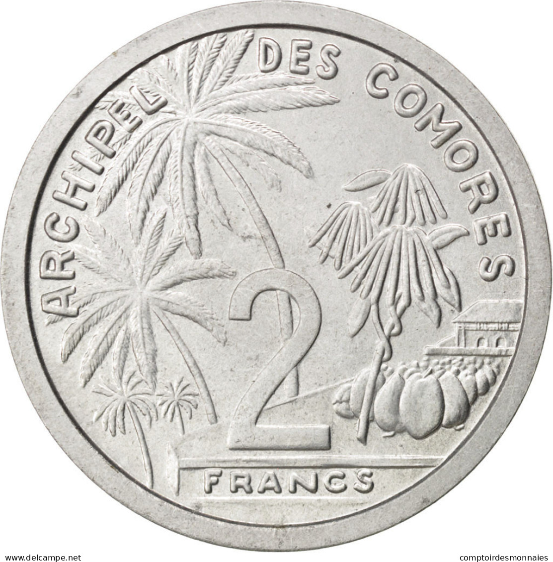 Monnaie, Comoros, 2 Francs, 1964, Paris, SUP+, Aluminium, KM:E2, Lecompte:34 - Comoren