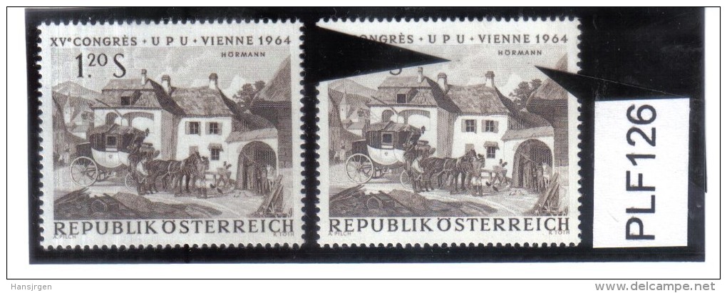 PLF126 ÖSTEREICH 1964 ANK  1187 Michl 1157 PLATTENFEHLER 2 FARBPUNKTE  Mit VERGLEICHSTÜCK - Errors & Oddities