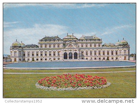 6504- POSTCARD, VIENNA- BELVEDERE PALACE, POND - Belvédère