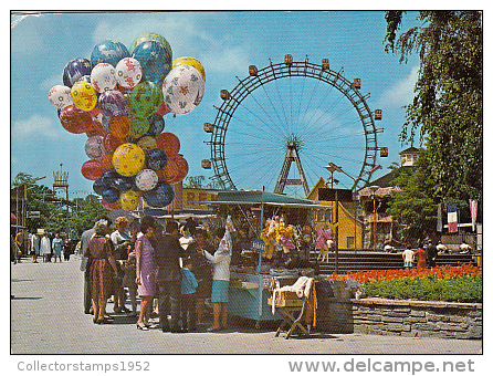 6509- POSTCARD, VIENNA- PRATER, AMUSEMENT PARK, GIANT FERRIS WHEEL - Prater