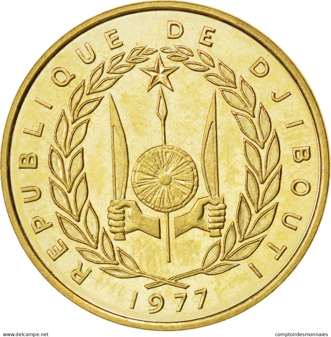 Monnaie, Djibouti, 20 Francs, 1977, SUP+, Bronze-Aluminium, KM:E5 - Djibouti