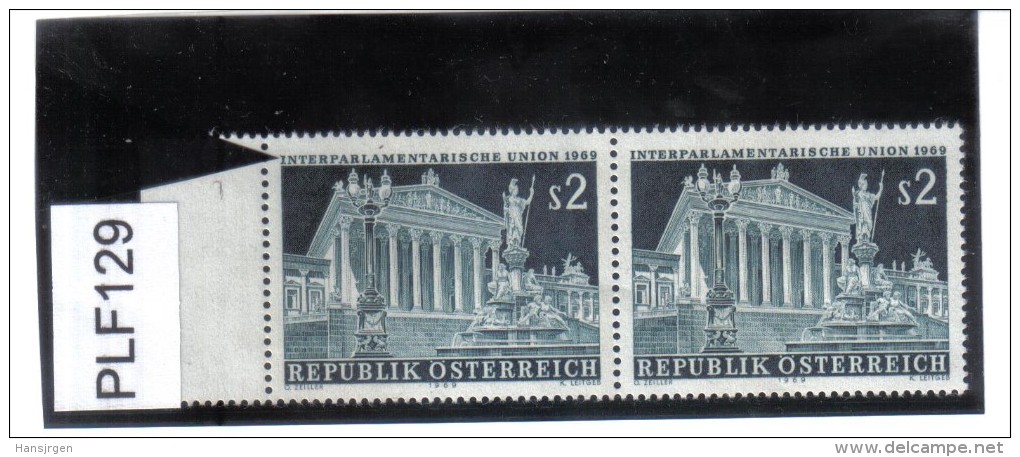 PLF129 ÖSTEREICH 1969 ANK  1320 Michl 1290 PLATTENFEHLER I Mit ANSTRICH  Mit VERGLEICHSTÜCK - Abarten & Kuriositäten