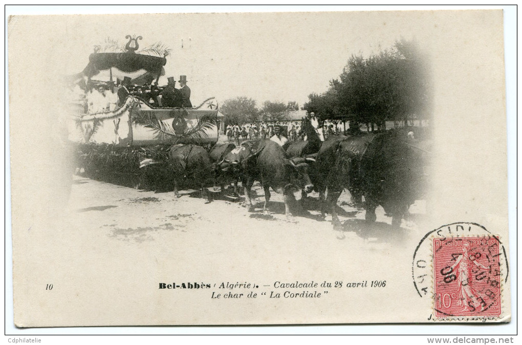 ALGERIE THEME LEGION ETRANGERE CARTE POSTALE DEPART SIDI-BEL-ABBES 4-6-06 ORAN POUR LE TONKIN - 1877-1920: Période Semi Moderne